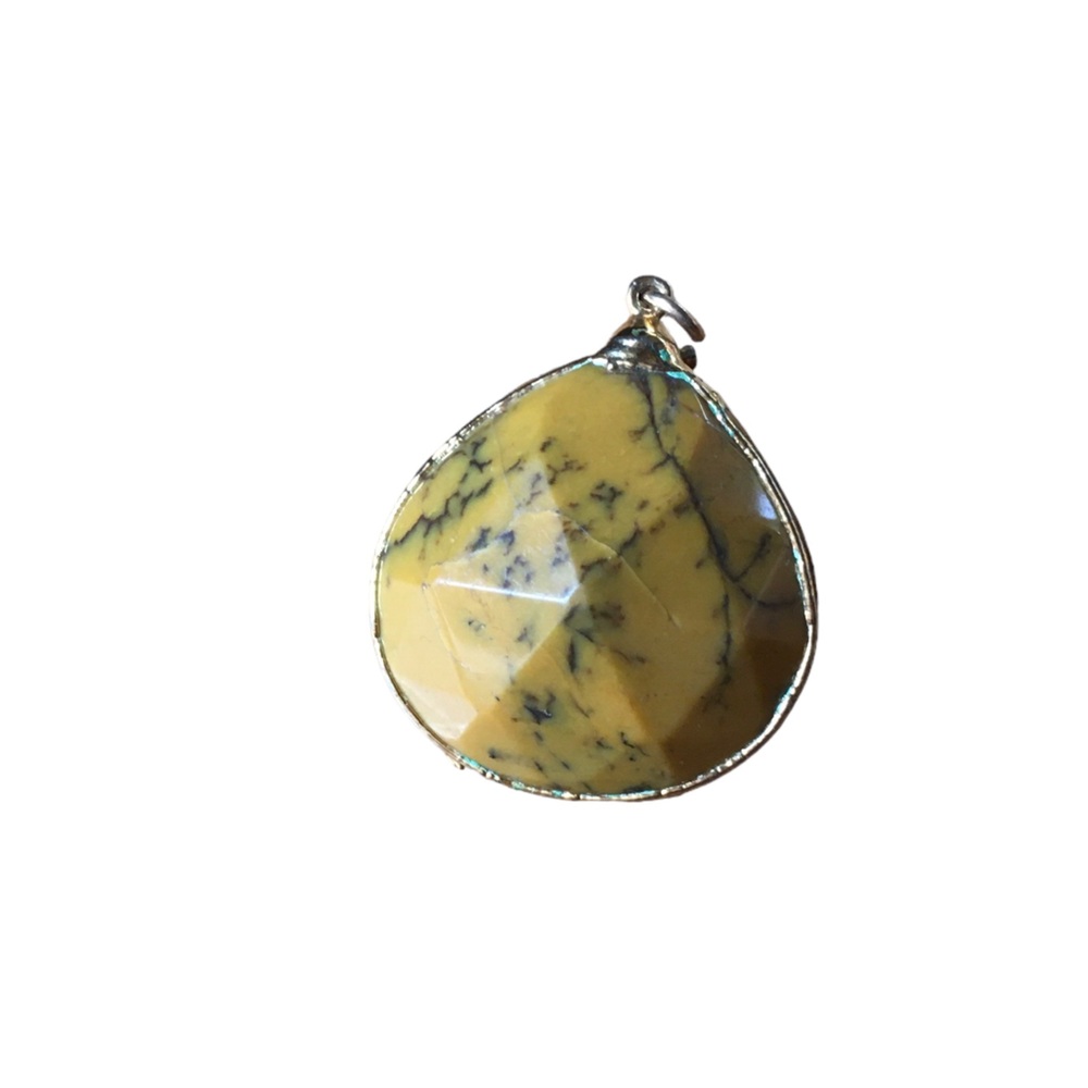 Yellow Dendritic Opal Pendant - Picture 7 of 11